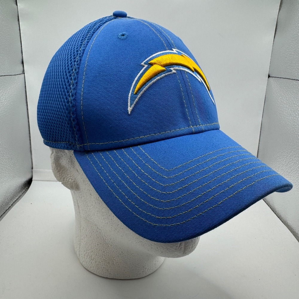 New Era 39THIRTY Los Angeles Chargers Hat Mens Medium Large Mesh Stretch Fit